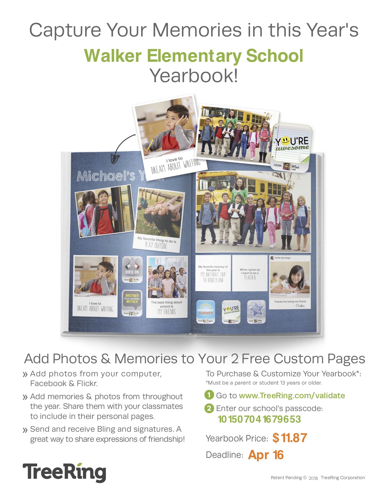 Walker Yearbook Flyer 2018